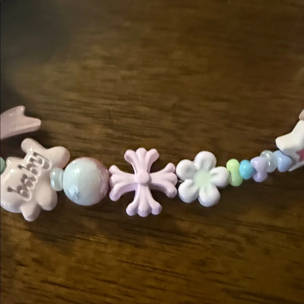 Pastel Beaded keychain with Character Charm‎